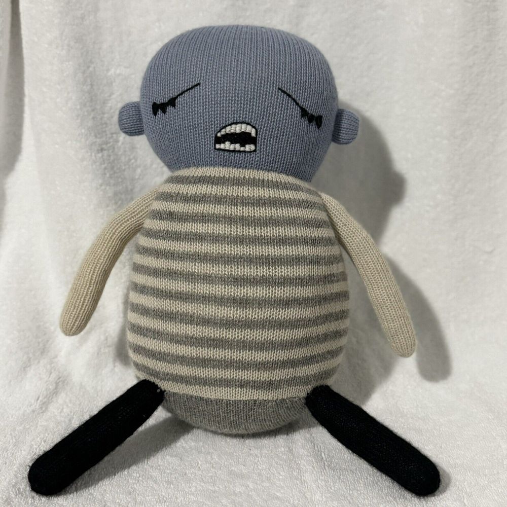 Lucky Boy Sunday Baby Boy UK Alpaca Wool Handmade‎ Rare Find Knit Cuddle 11.5"